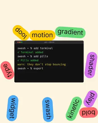 Terminal and falling pills — kinetic typography template