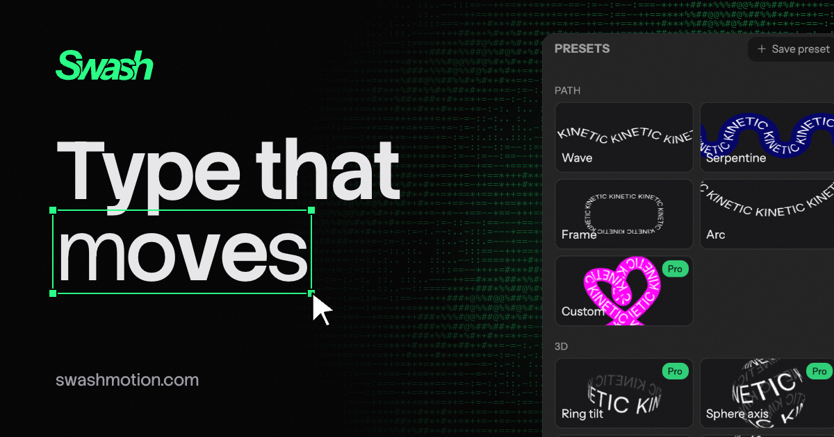 Swash — Make kinetic typography in minutes